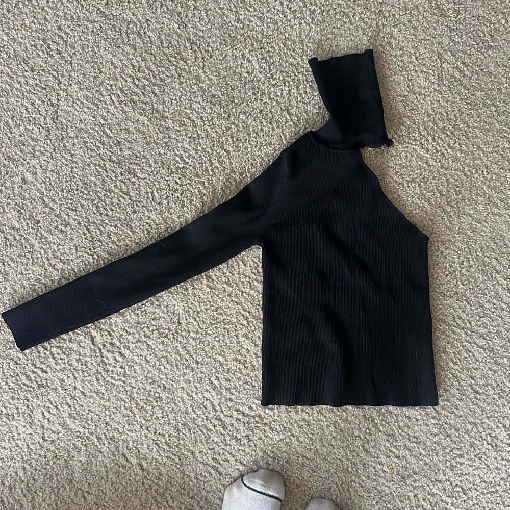Zara Black Asymmetrical Bodysuit